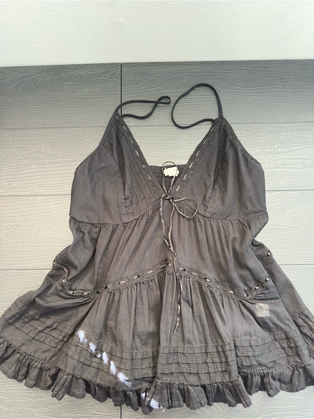 Y2K Whimsigoth Lace Trim Camisole Small Fairy Grunge Witchy Boho Babydoll Dainty - Picture 3 of 8